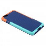 Wholesale Apple iPhone 6 4.7 Slim Tri Color Hybrid Case (Blue Orange)